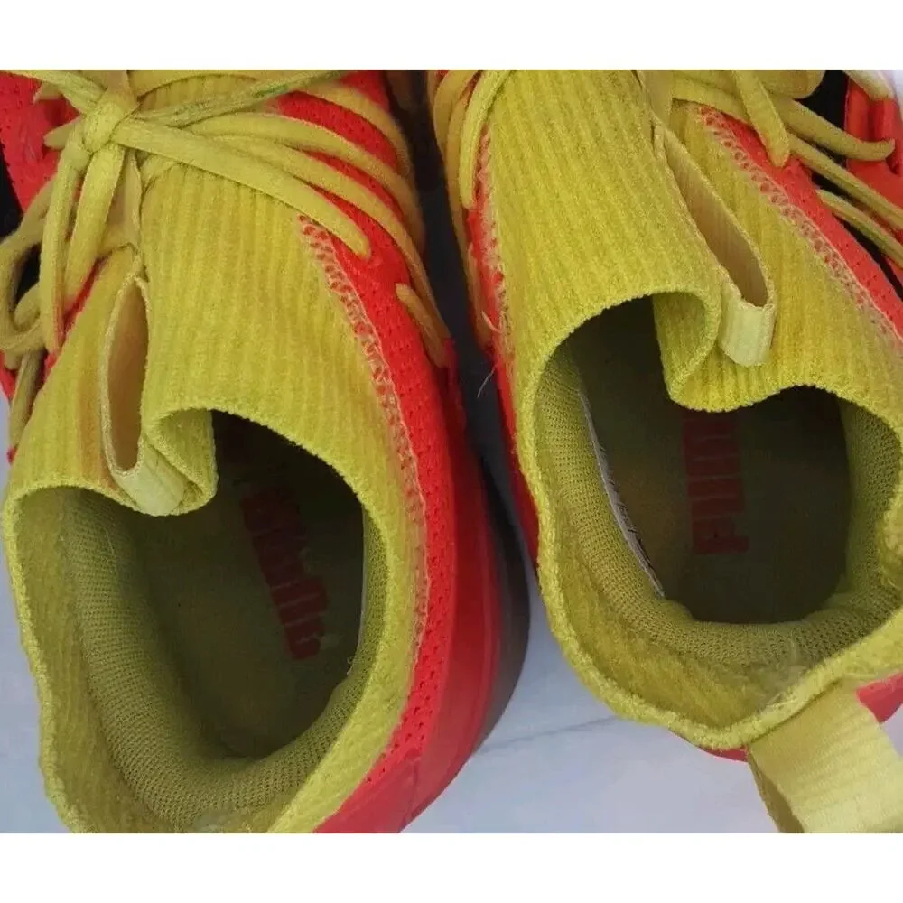 Puma Men's 10.5 Clyde Court Running Sneaker Neon Orange Yellow Hi-top Sneaker